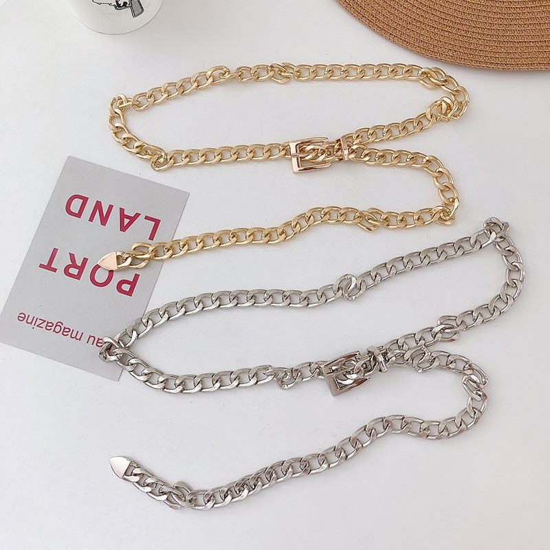 Belt Xích kim loại bản nhỏ 1.2cm TL018 - Dây nịt Thắt Lưng đai váy vàng sợi xích kim loại cá tính