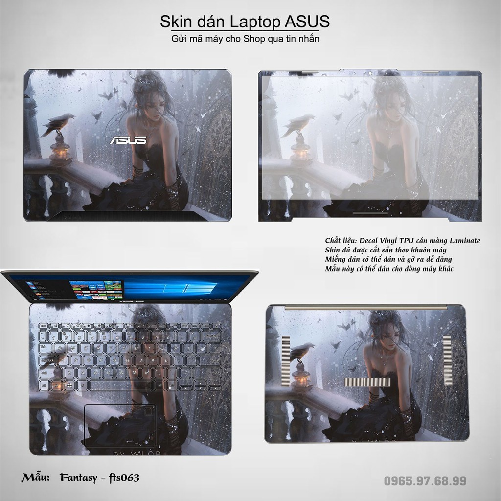 Skin dán Laptop Asus in hình Fantasy _nhiều mẫu 7 (inbox mã máy cho Shop)