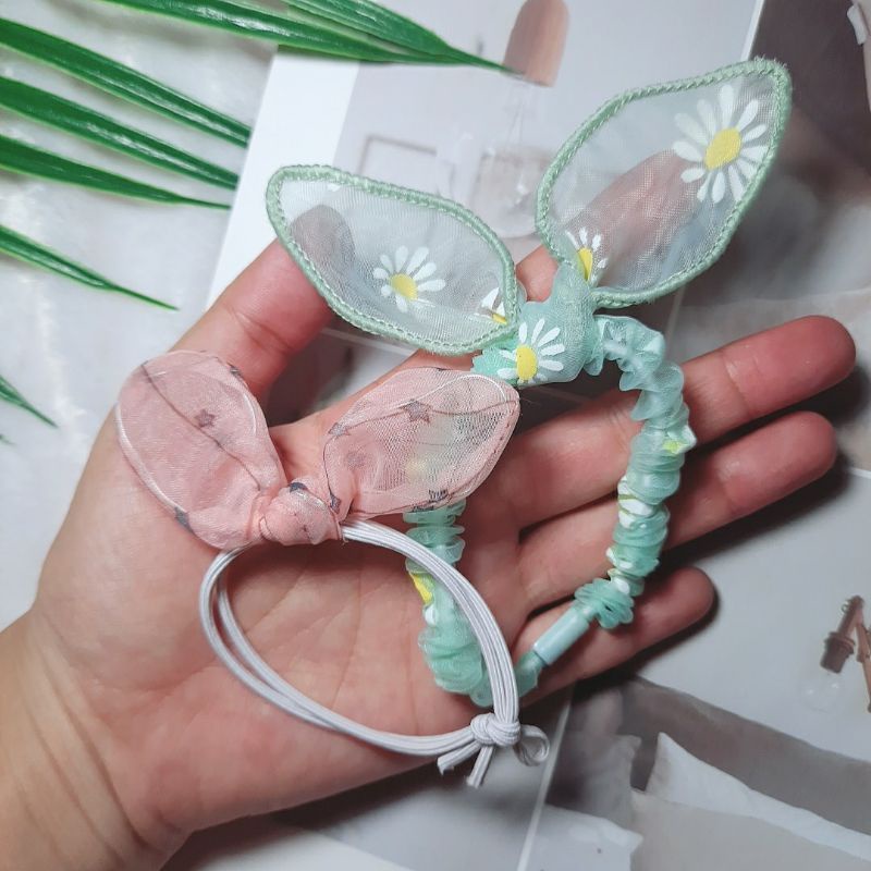 dây buộc tóc, cột tóc tai thỏ xinh xắn