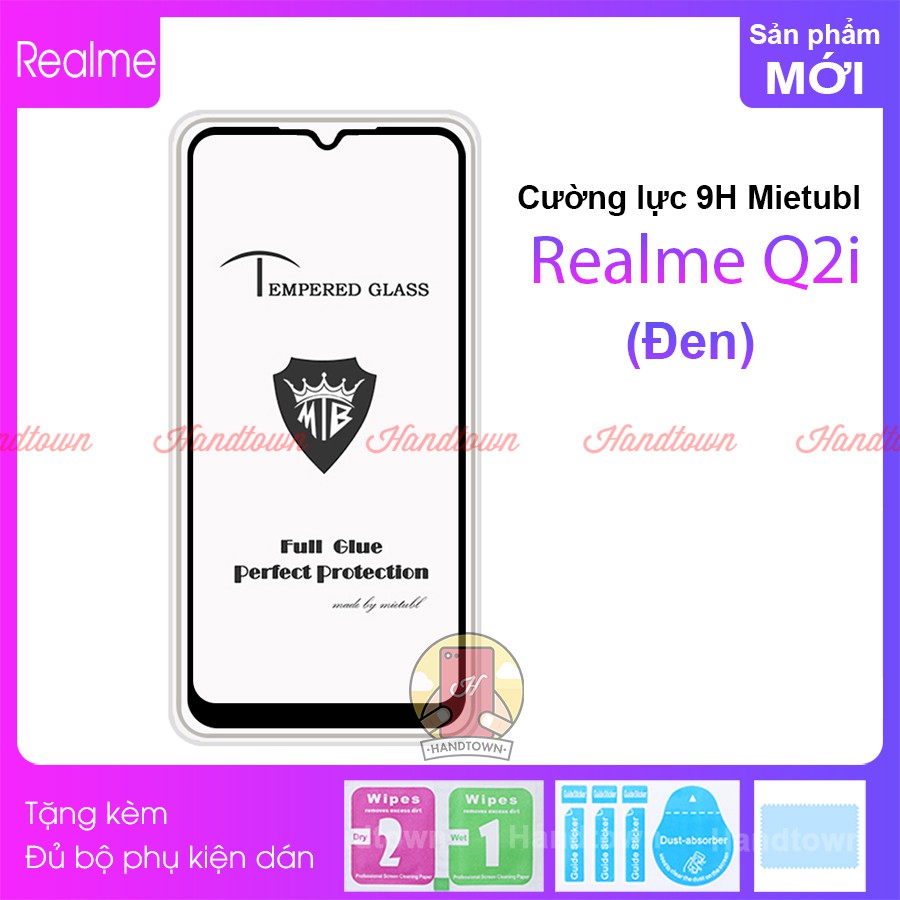 Kính Cường Lực 9H Mietubl Realme Q2i Full Màn Đen Full Keo Thế Hệ Mới Chống Va Đập Chống Trầy Xước Độ Trong Suốt Cao