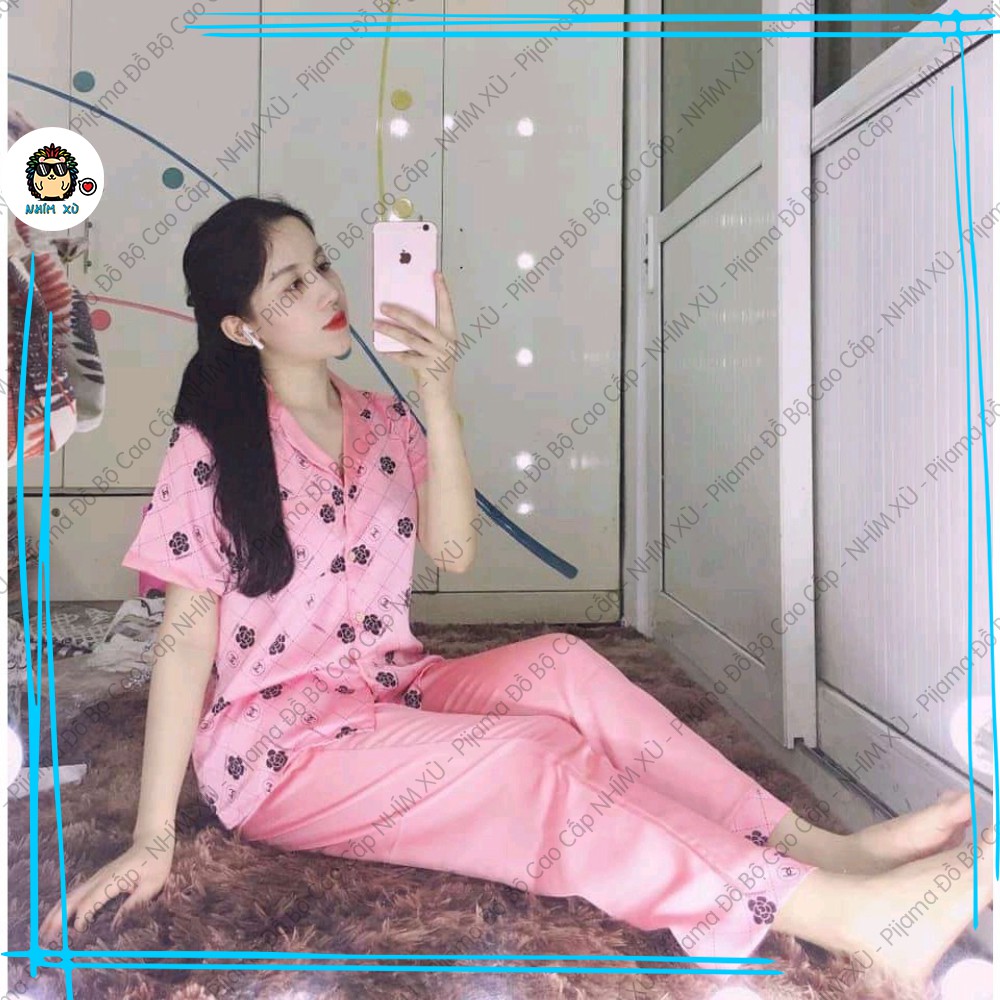 Đồ Bộ Ngủ Pijama Mặc Nhà Áo Tay Ngắn Quần Dài Vải Satin Hàn Quốc CC | BigBuy360 - bigbuy360.vn