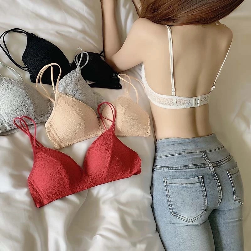 Áo Lót Đúc Ren Không Gọng Đệm Mỏng Dây Kép Siêu Đẹp