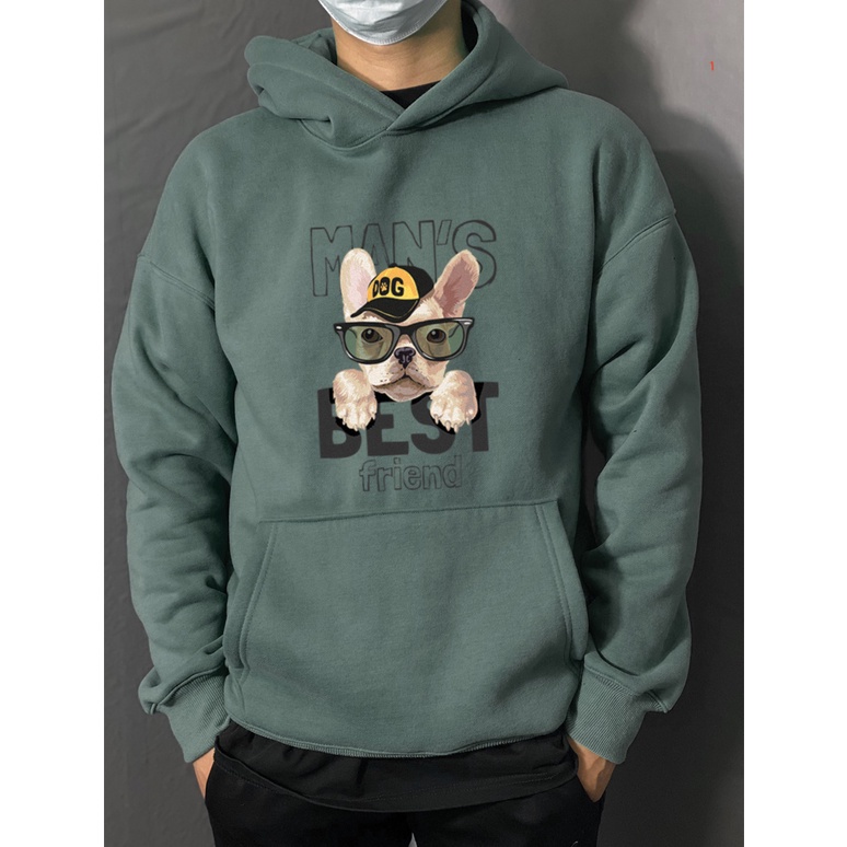 Áo Hoodie Man’s Dog Best Friend Unisex đôi form rộng nam nữ vải Nỉ Bông - TDA1