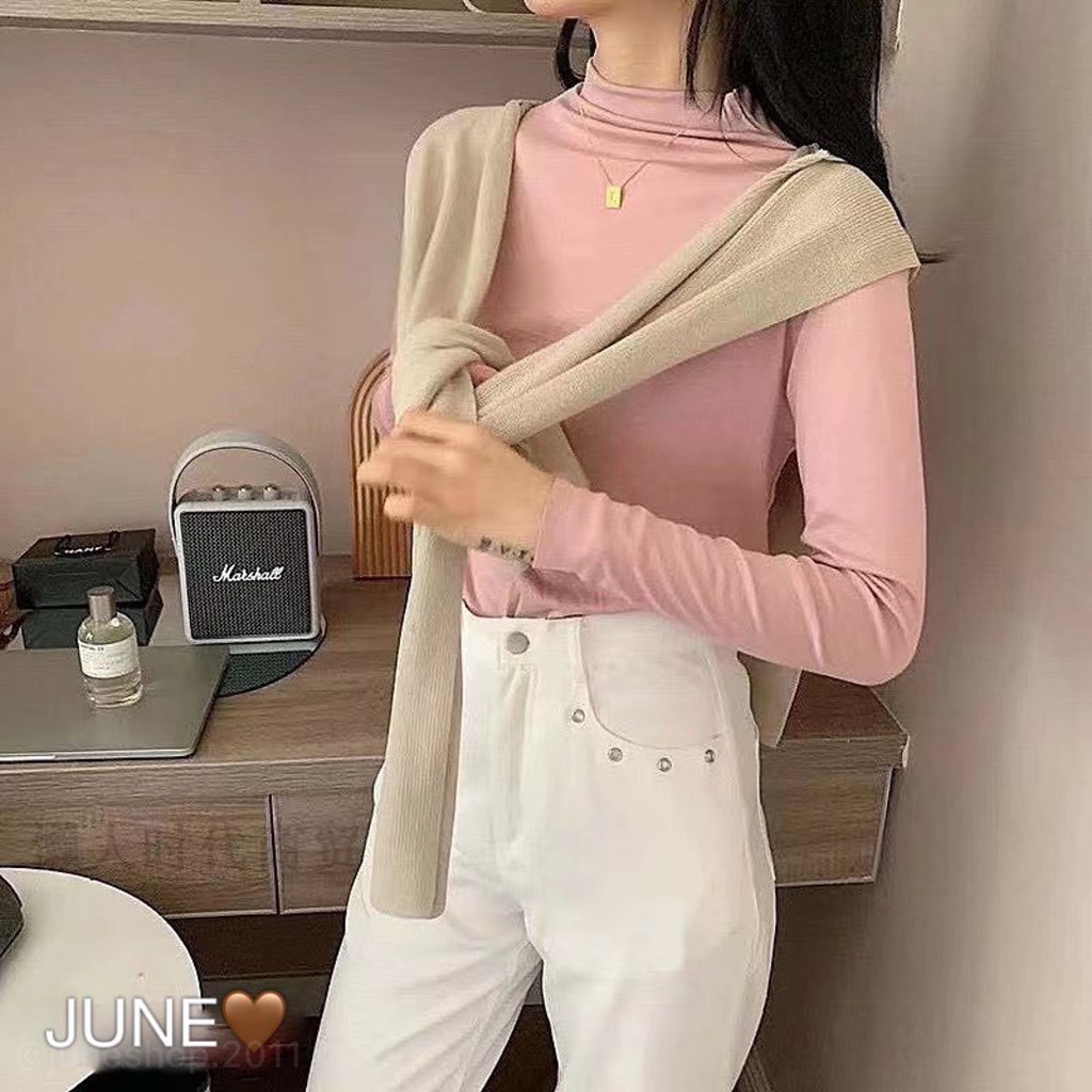 RẺ VÔ ĐỊCH) Áo giữ nhiệt thun lạnh , áo thun cổ 3 phân dành cho bạn nữ, giữ ấm co giãn 4 chiều 40-55kg  a16