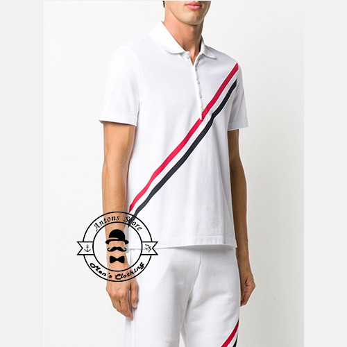Áo Polo Thom Browne Viền Chéo