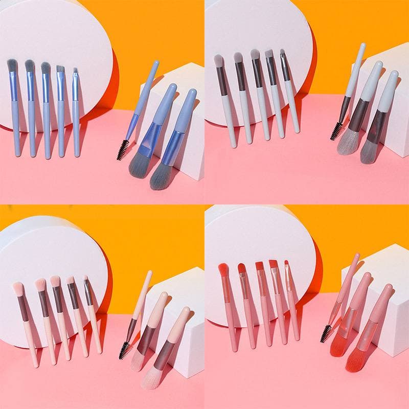 Bộ cọ trang điểm, set cọ lông siêu mềm 8 cây Zuzu Cosmetic tặng kèm túi zip