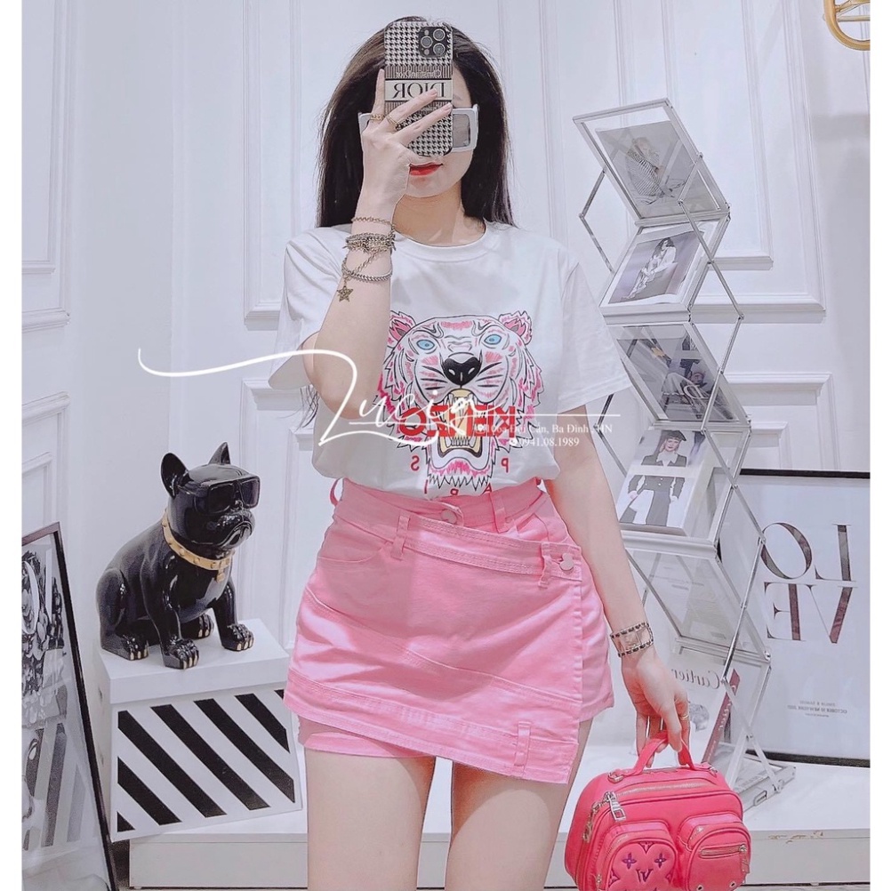 Set chân váy thêu hổ 7 màu hồng năng động cá tính LT160 0222