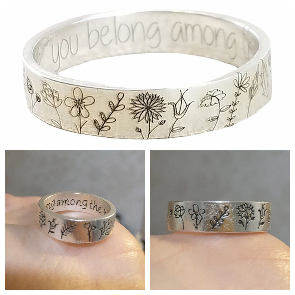 Nhẫn đeo tay họa tiết hoa cúc phong cách vintage cho nữ