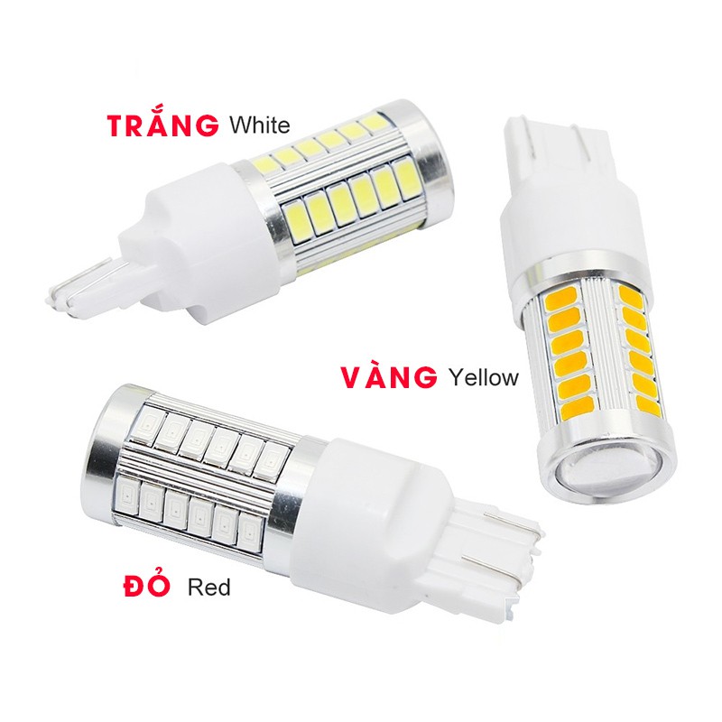 01 bóng đèn lùi, xi nhan ô tô T20 7440 LED 5630 thấu kính