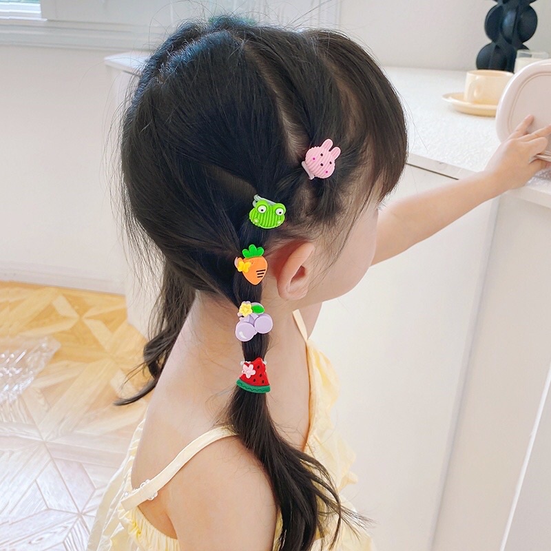 Bộ 10 Dây Buộc Tóc Phong Cách Hàn Quốc Dễ Thương Nhiều Màu Sắc Kiểu Dáng Dành Cho Bé Gái