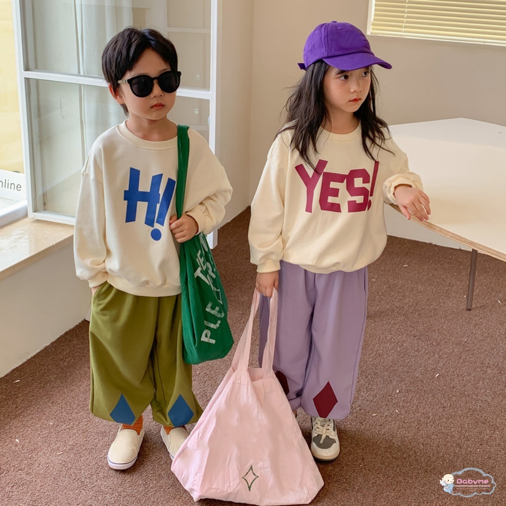 Áo Hoodie Tay Dài In Chữ Bằng Cotton Thời Trang Dành Cho Trẻ Em