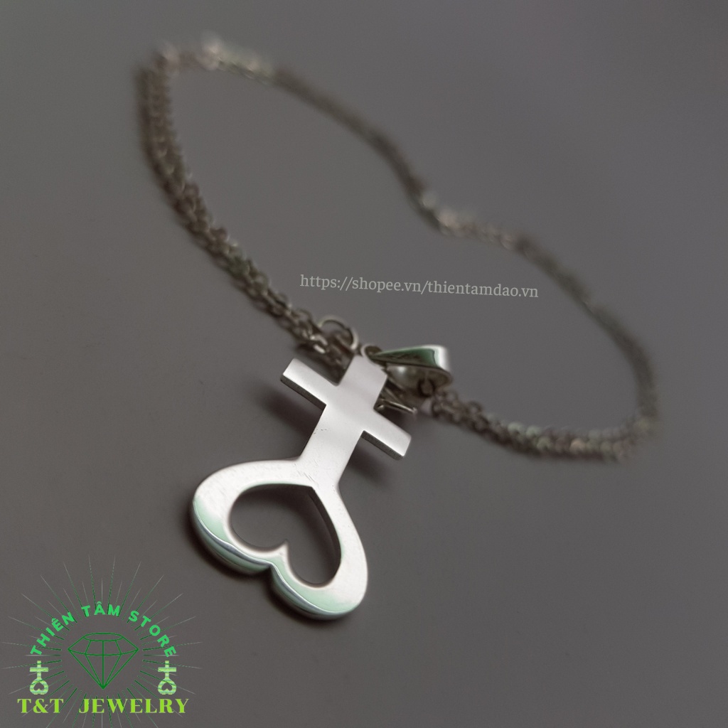 Dây chuyền thiên tâm, mặt trơn thiên tâm, dấu thiên tâm bằng bạc s925 chính hãng-T&TJewelry