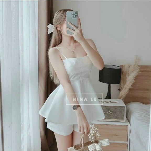 Set Đồ Nữ Đẹp ⚡𝙎𝙄𝙀̂𝙐 𝙎𝘼𝙇𝙀⚡ Set Bộ Áo 2 Dây Dáng Xòe Kèm Quần Đùi Cho Nàng Dạo Phố  - 70216