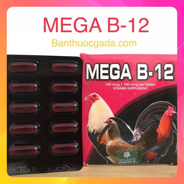 Vitamin MEGA B12 nuôi gia cầm 1 HỘP, bóng lông, hừng gà, Philippine
