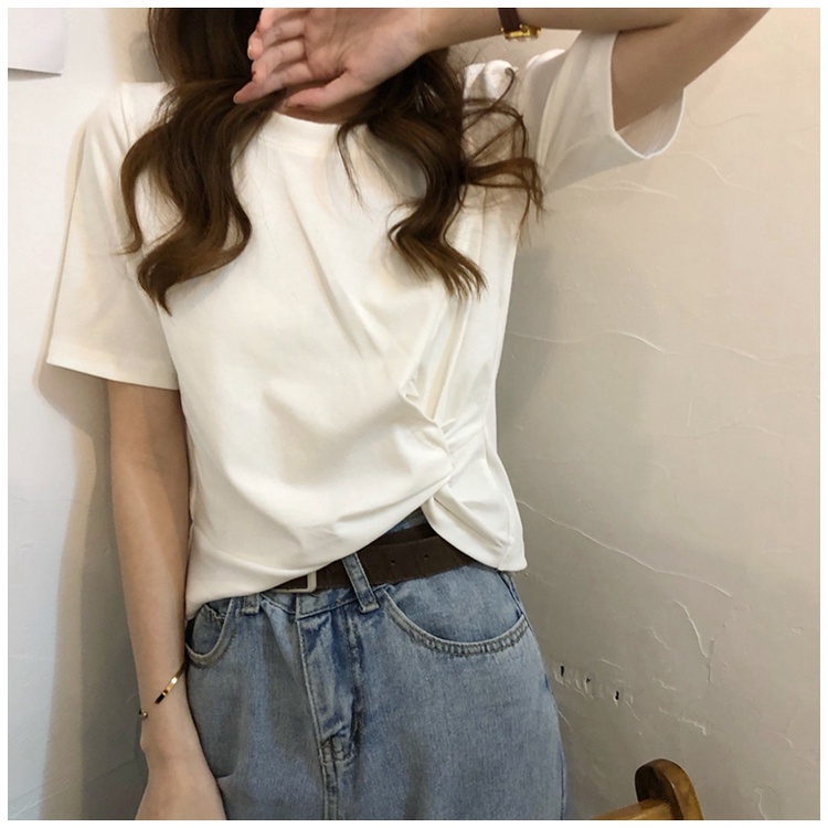 NRVP Áo Thun Tay Ngắn Dáng Ôm Phong Cách Hàn Quốc Thời Trang Mùa Hè Cho Nữ