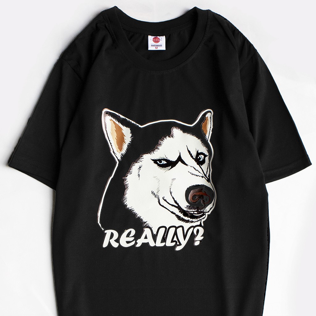 Áo Phông Cotton Unisex Hoạ Tiết Husky Mã 193