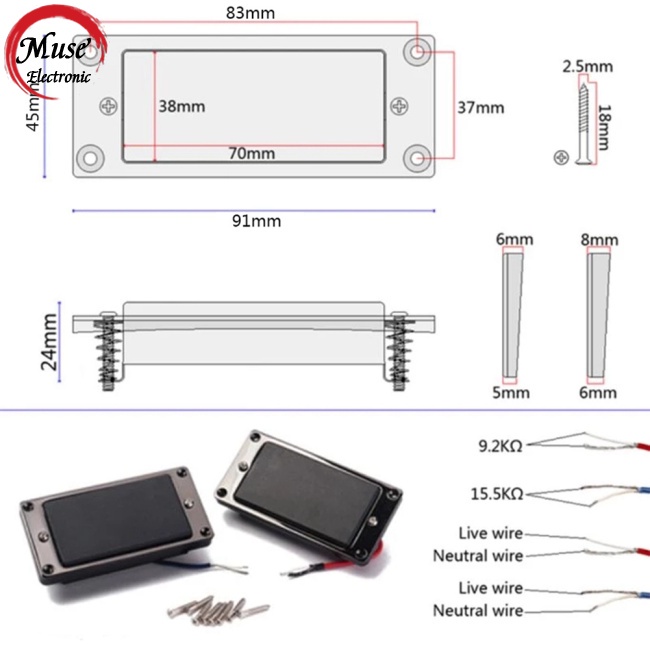 Bộ 2 Pickup Humbucker Niêm Phong Cho Đàn Guitar Điện Lp