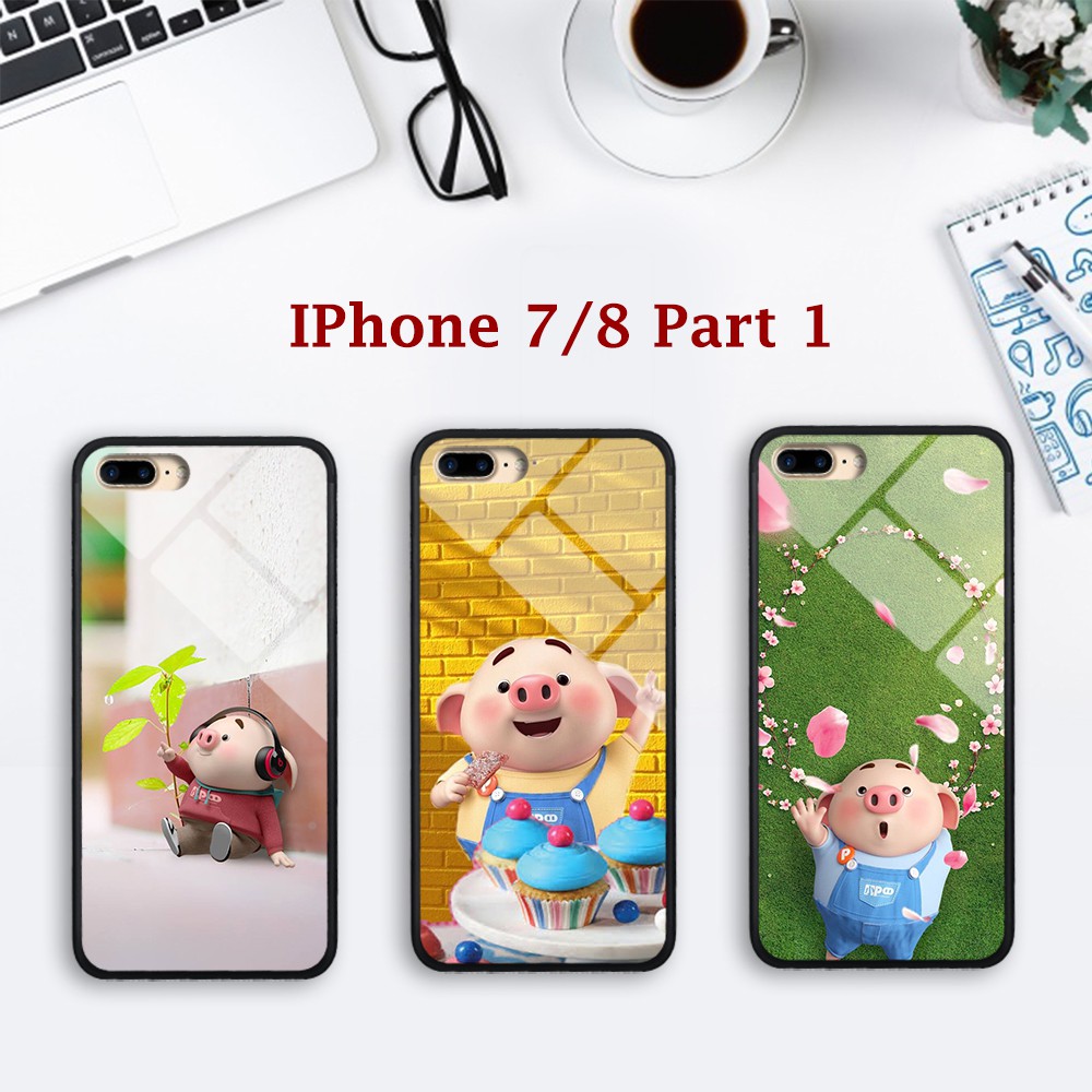 Bộ ốp lưng iphone kính hình heo cực kì dễ thương cho điện thoạị iphone 7/8 7plus/8plus part 1 mã từ 1-20