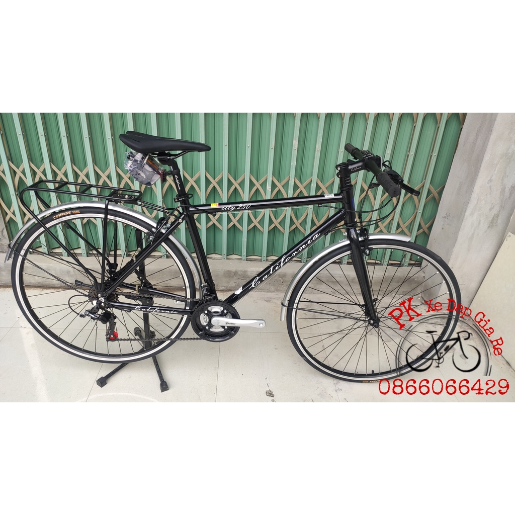 Xe đạp thể thao CALIFORNIA CITY250 kèm gác baga và chắn bùn dài, Xe mới bảo hành 1 năm