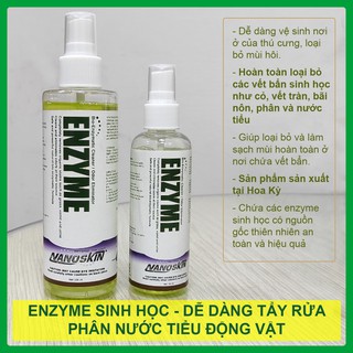 NANOSKIN ENZYME sinh học 100ml - Dễ dàng tẩy rửa bãi nôn trớ, phân nước tiểu động vật