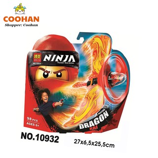 (màu đỏ hoặc xanh dương) Lego con quay Ninja Go Lốc xoáy rồng điện mẫu mới nhất