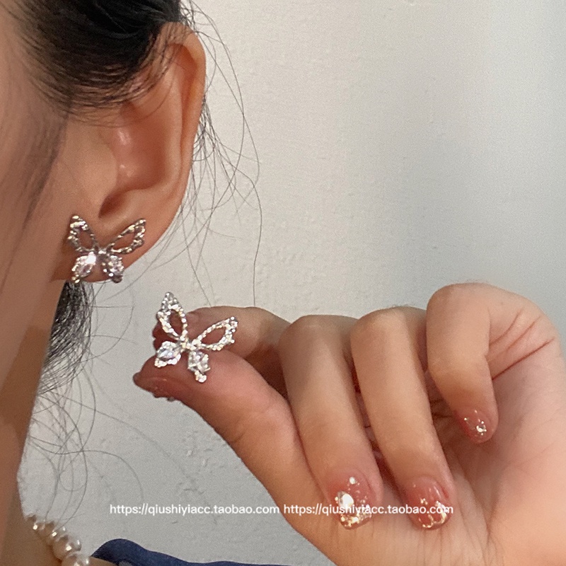Khuyên Tai Dạng Lỏng Hình Bướm Đính Đá Zircon Phong Cách Hàn Quốc Thời Trang Hàng Mới 2022 Dành Cho Bạn Nữ 925