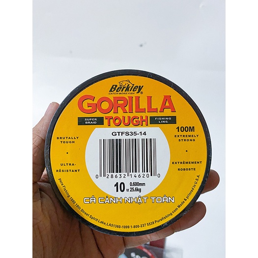 DÂY CƯỚC KHỈ CÂU CÁ GORILLA TOUGH BERLEY SỢI CARBON