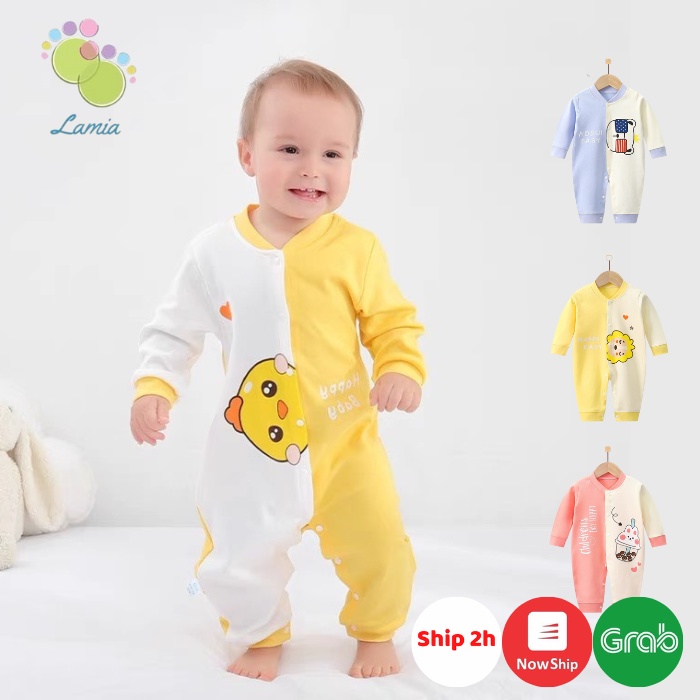 Body Dài Tay Cotton Thu Đông Họa Tiết Đáng Yêu Cho Bé Trai Bé Gái Lamia 𝟏𝟓𝐁𝐃𝐃
