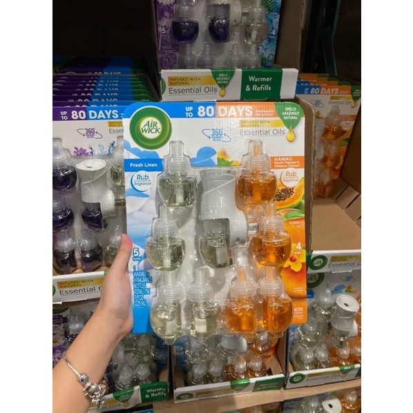 Set tinh dầu cắm điện thơm phòng Air Wick của Mỹ
