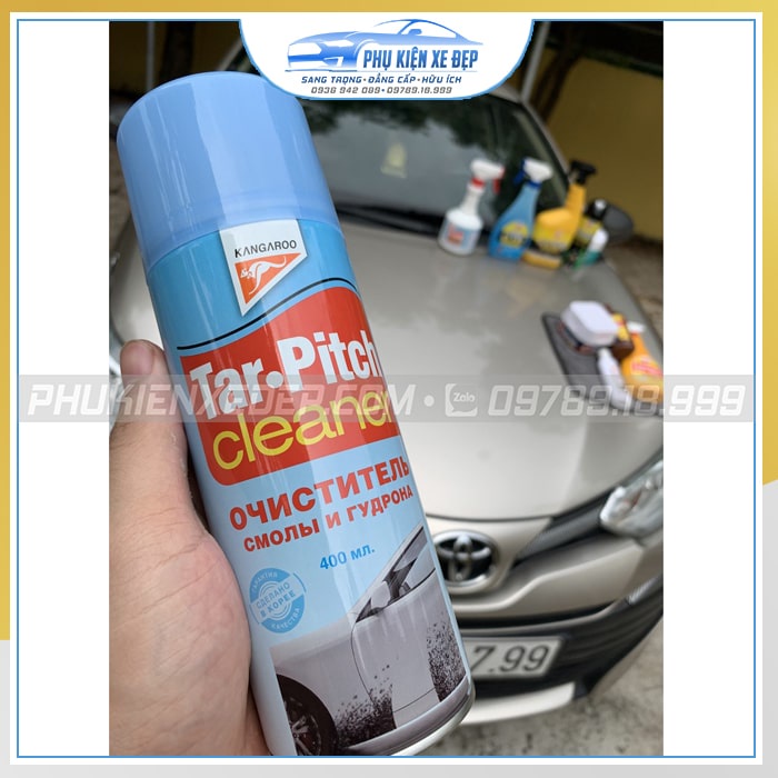 Chai xịt tẩy sạch vết nhựa đường CAO CẤP Kangaroo Tar Pitch Cleaner 400ml giúp tẩy sạch vết bẩn