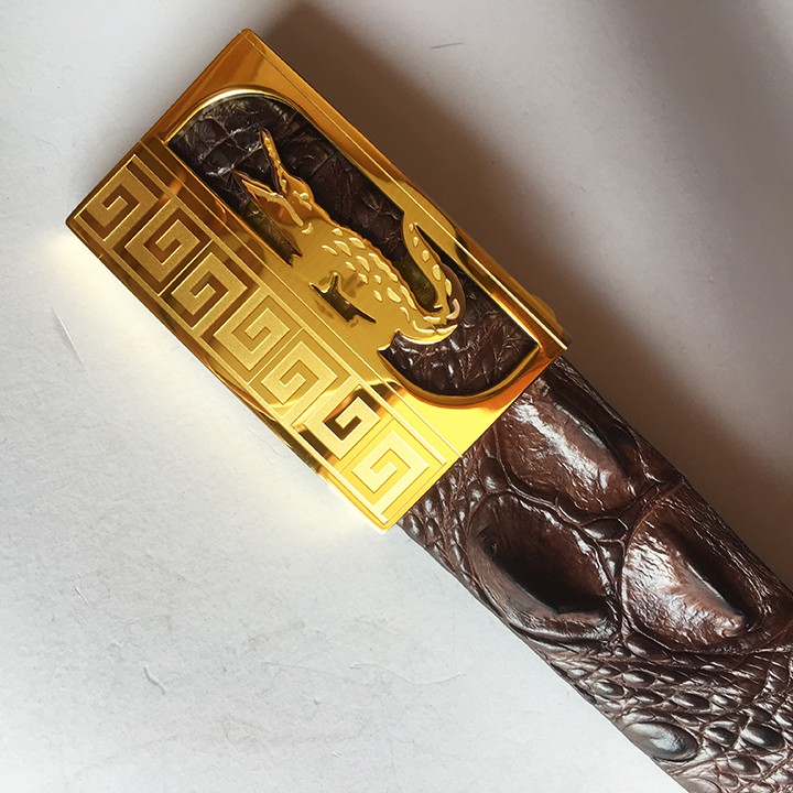 Dây nịt nam Thắt Lưng da Doanh Nhân Da cá sấu Thật 2 Lớp thời trang