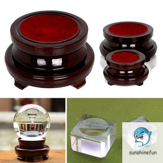 Đế gỗ đỡ quả cầu pha lê trong suốt trang trí nội thất
