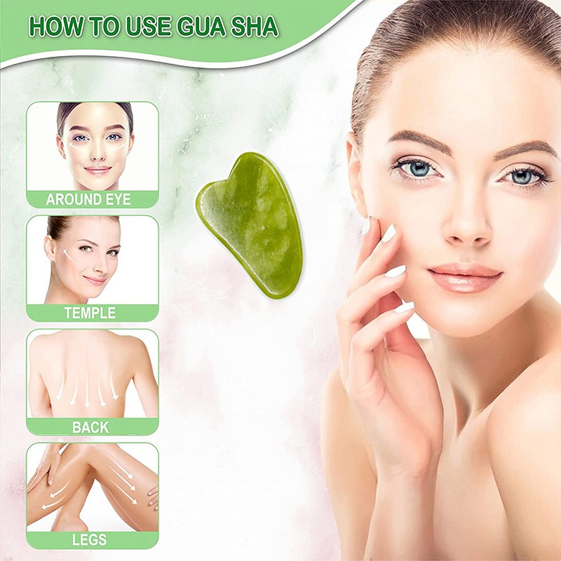 Dụng Cụ Mát Xa Bằng Ngọc Bích Tự Nhiên Cho Da Mặt Và Cơ Thể