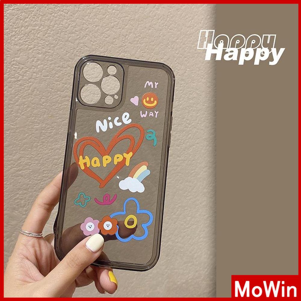 Ốp Điện Thoại Silicon Dẻo Trong Suốt Viền Vuông In Họa Tiết Graffiti Cho iPhone 13 Pro Max iPhone 12 Pro Max iPhone 11 iPhone 7 Plus
