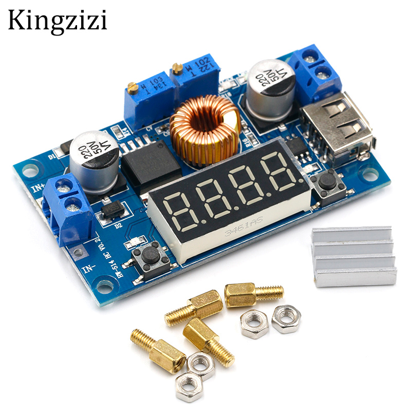 Mô-đun sạc giảm áp DC-DC CC/CV 5A có màn hình LED kỹ thuật số hỗ trợ đo dòng điện và điện áp