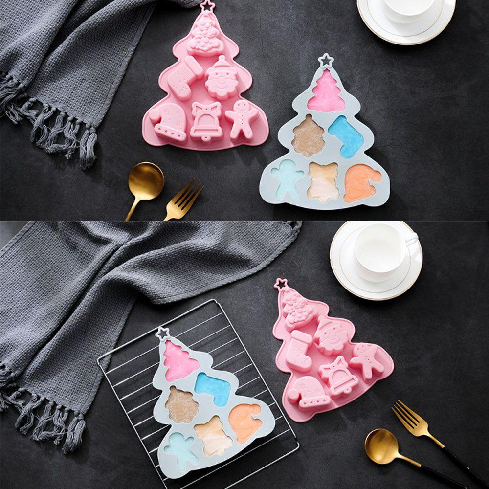 YOLA Khuôn Silicone Làm Bánh Hình Cây Thông &amp; Người Tuyết Giáng Sinh