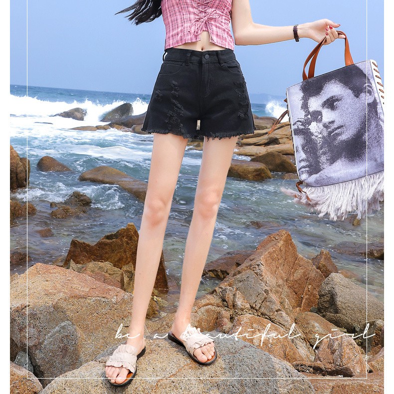 Quần Short Jeans Rách Lưng Cao Thời Trang Hè 2020 Cho Nữ | BigBuy360 - bigbuy360.vn