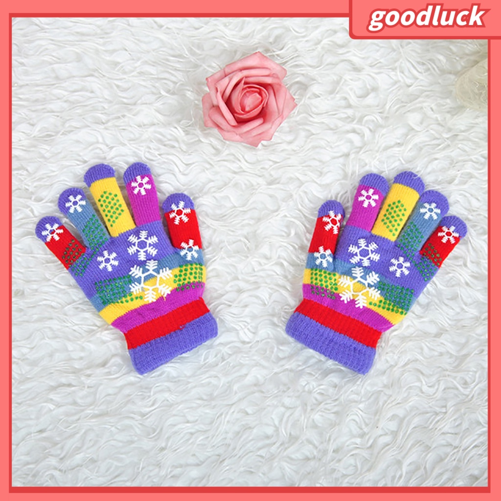 Găng Tay Hoạ Tiết Hoa Tuyết Cho Bé