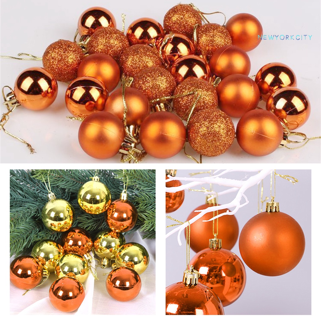 Set 24 quả châu bằng nhựa lấp lánh dùng để trang trí giáng sinh