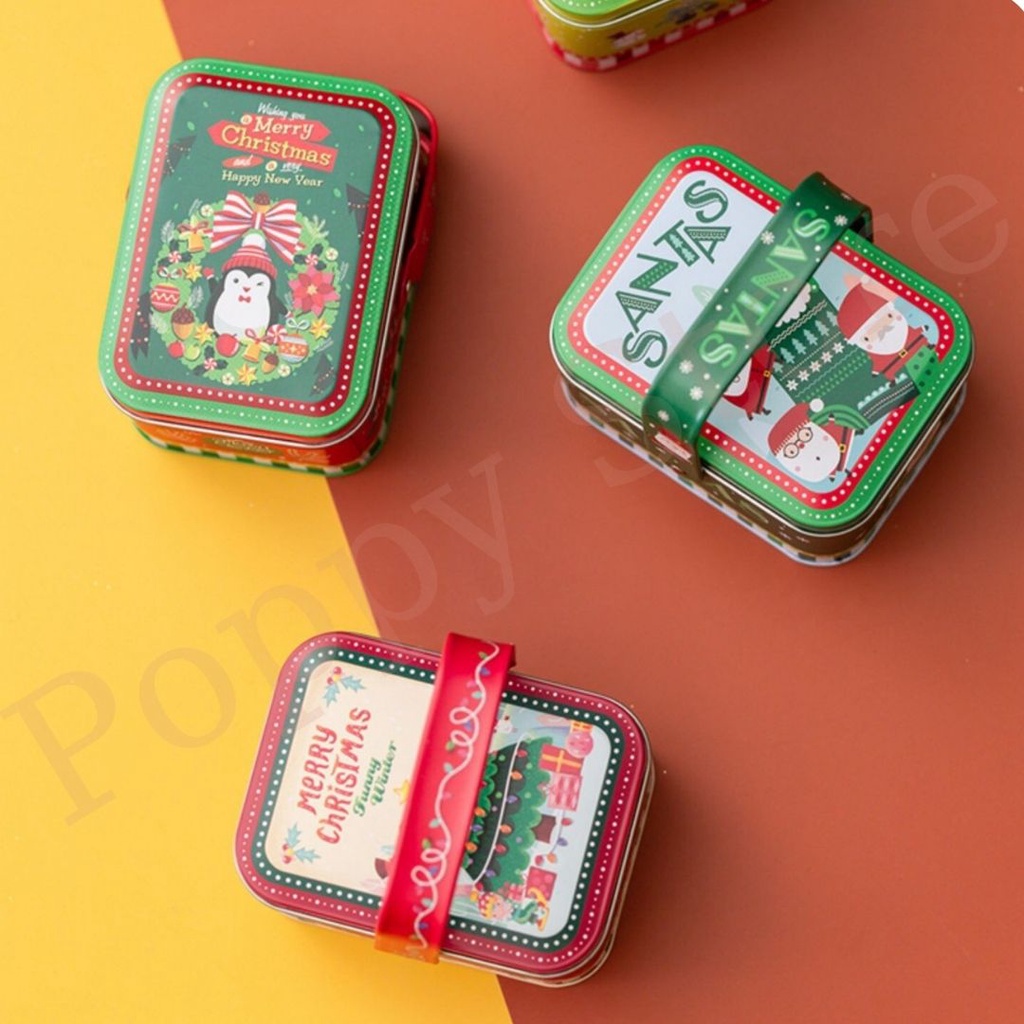 Hộp đựng bánh kẹo, đựng quà tặng, hộp thiếc, hộp giáng sinh - POPPY STORE