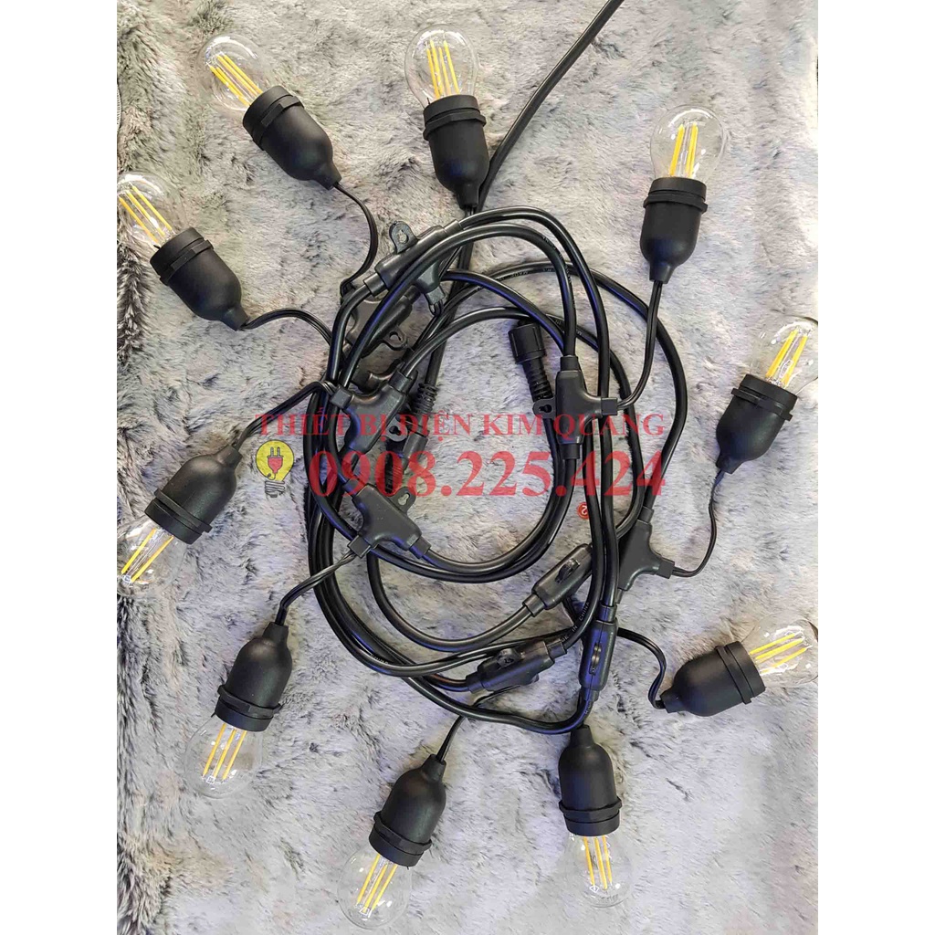 Dây đui đèn ngoài trời chống nước 5M 10 BÓNG/10M 20 BÓNG, Dây Đèn Trang Trí Quán Cà Phê/Sân Vườn/ Nhà Ở
