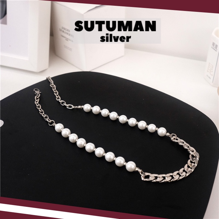 [HỎA TỐC] Dây chuyền chuỗi ngọc dài phụ kiện thời trang xu hướng mới SUTUMANsilver