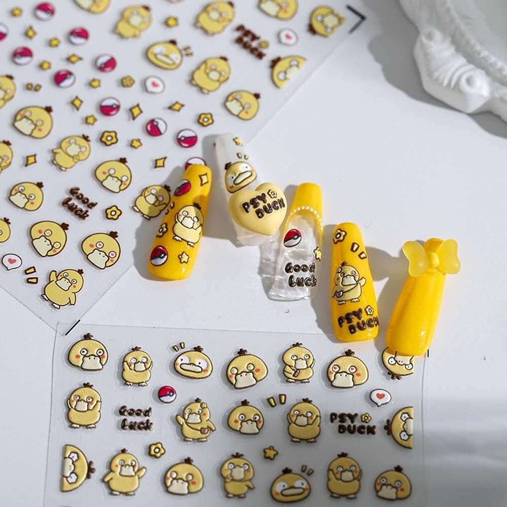 QQMALL Miếng Dán Trang Trí Móng Tay Tự Dính Họa Tiết Hoạt Hình Dễ Thương