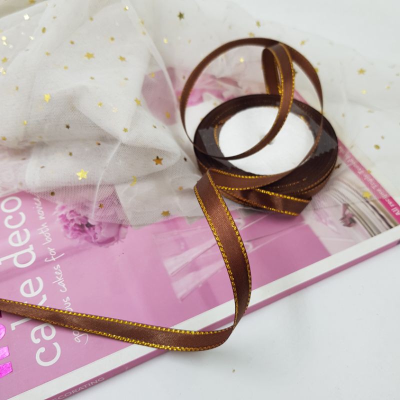 Ruy Băng Lụa Màu Nâu Dùng Gói Quà Cực Đẹp