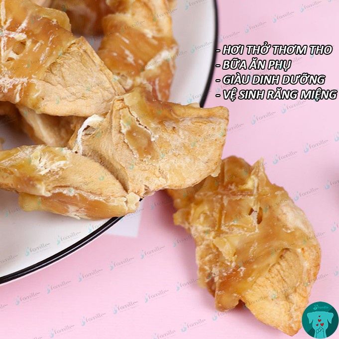 [BỔ SUNG CHẤT XƠ]Treat Thưởng JFamille - Gà Cuộn Táo Đỏ FUJI Cho Cún, Tăng Đề Kháng. Gói 100gr - JF65