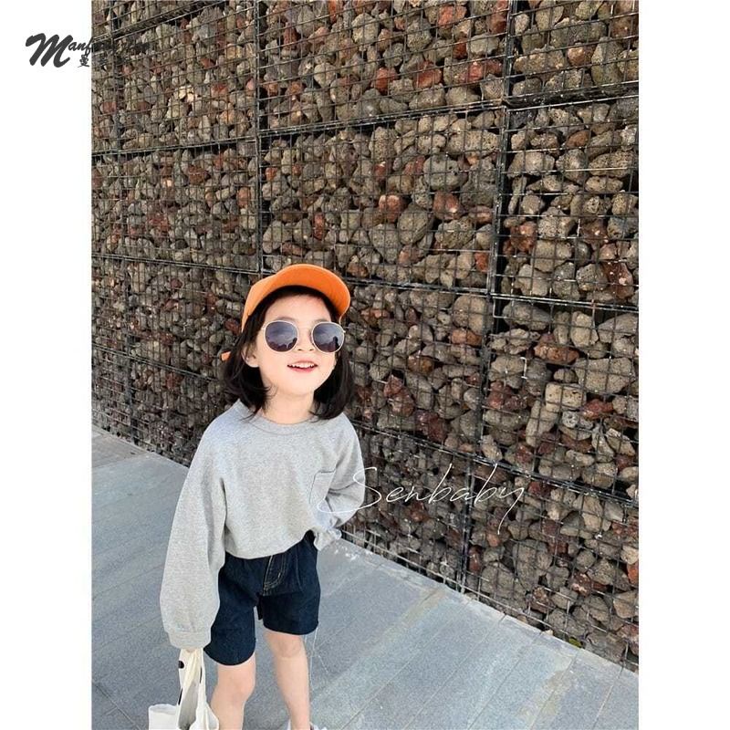 Áo Sweater phối túi màu sắc xinh xắn cho bé gái