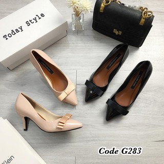 Giày cao gót l.lita đính nơ da mềm 5p g283