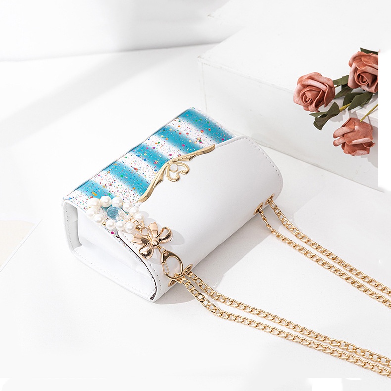 Túi Đeo Chéo Nữ Da Mềm Dễ Thương Khóa Cú Đôi T34 T32 Màu Trắng