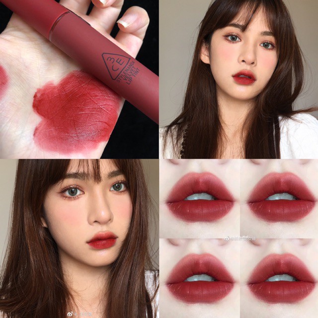 Son 3CE Velvet Lip Tint #Speak Up Màu Đỏ Pha Nâu Ánh Hồng