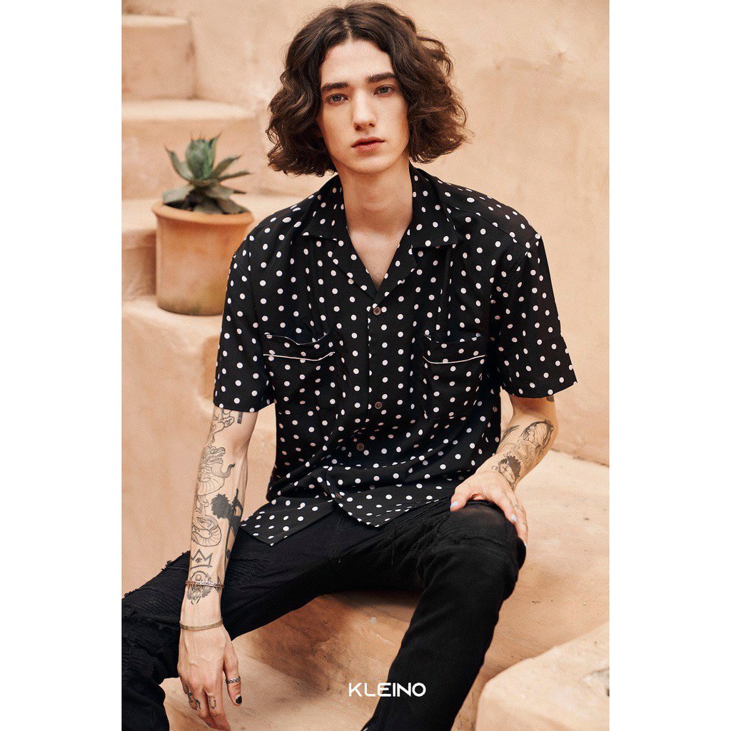 Áo sơ mi cộc tay KLEINO POLKA DOT POCKET SHIRT